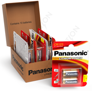 Panasonic CR123A Lithium Battery   10 Pack