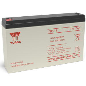 Yuasa NP7-6 VRLA Sealed Lead Acid Battery   1 Pack