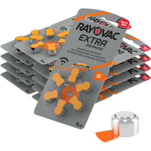 Rayovac Extra Size 13   Orange   Hearing Aid Batteries   60 Pack