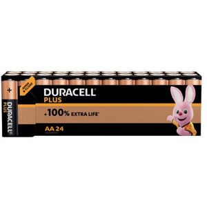 Duracell Plus AA Alkaline Battery +100% Extra Life (Pack of 24) 5009386