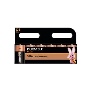 Duracell Plus C Battery Alkaline 100% Life (Pack of 6) 5009814