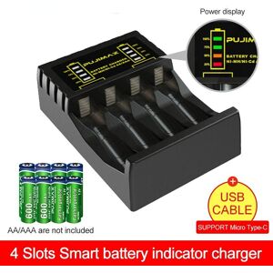 Mobileparts 4 Slot Battery Charger for AAA/AA Rechargeable Battery Short Circuit Protection with LED Indicator Ni-MH/Ni-Cd Charger