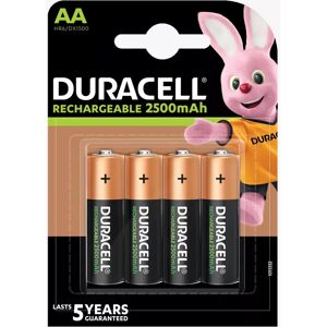 Duracell Rechargeable AA Batteries 2500mAh, Pack of 4 - Green - Unisex