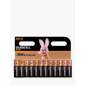 Duracell Plus AA Batteries, Pack of 12 - Orange - Unisex