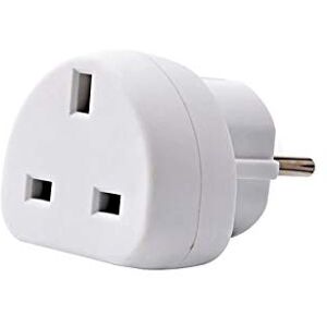 Travel Adapter [Pack of 2] Converts UK Plug to 2 pin (Round) EU Plug - Works in Thailand - AAA Products