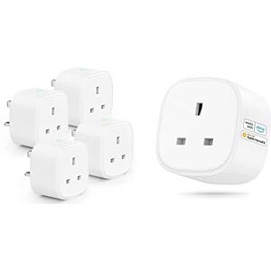 meross Smart Plug WiFi Socket Works with Amazon Alexa(4PACK) & WiFi Smart Plug, Wireless Remote Control Timer Switch, Works with Alexa, Apple HomeKit, and Google Home