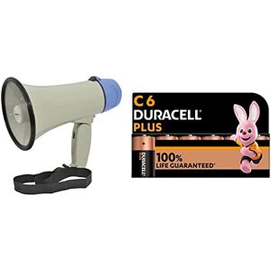 Adastra L01 Portable Megaphone With Siren & Duracell Plus C Alkaline Batteries [Pack of 6], 1.5V LR14 MN1400