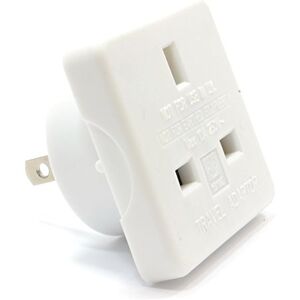 kenable US/USA/United States Travel Adapter Plug to UK 3 pin Socket White