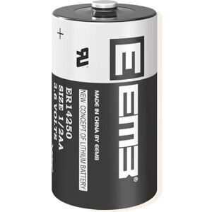 EEMB ER14250 LS14250 1/2AA 3.6V 1200mAh Lithium Battery half aa batteries Li-SOCL₂ Non-Rechargeable Battery for Dogwatch Dog Collar and Some of Movement Monitor/Home Security/Alarm System