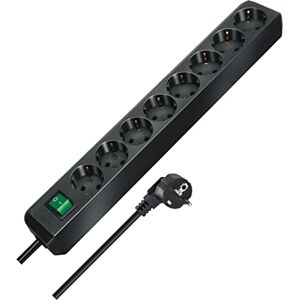 Brennenstuhl Eco-Line extension socket with switch 8-way , black with switch, 1159300018, 3 m