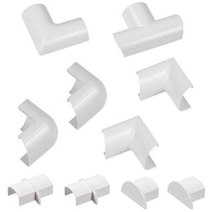 D-line Mini Cable Trunking Clip-Over Accessory Multipack Join Multiple Lengths of 30x15mm Mini Cable Cover 10 Piece Electrical Trunking Accessory Multipack - White