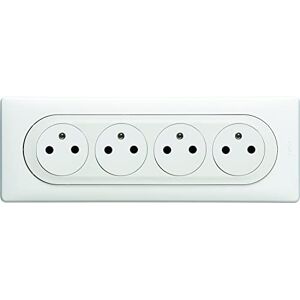 Legrand Céliane Complete Kit – 4 Plugs Two Poles with pre-Wired Earth Socket, White, 200133, 230 voltsV