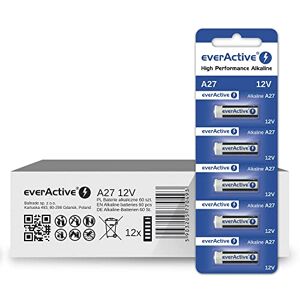 everActive A27.12V 25mAh Batteries Alkaline 27A EL-812 MN27 G27A LR27A 60 Pack - 12 Blister Cards