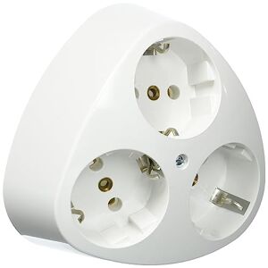 Kopp 3-way safety socket, standard, surface-mounted, arctic white, IP20, 100502000