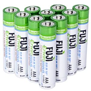 Fuji Enviromax AAA LR03 1.5V Super Alkaline Batteries - Long Lasting Power with No Harmful PVC or Heavy Metals Used