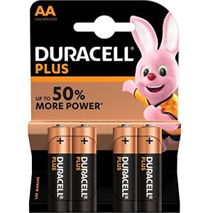 Duracell Plus Power Type AA Alkaline Batteries, Pack of 4