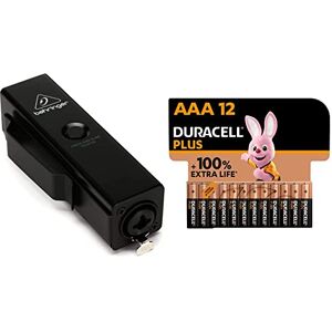 Behringer POWERPLAY P2 Ultra-Compact Personal In-Ear Monitor Amplifier & Duracell Plus AAA Alkaline Batteries [Pack of 12], 1.5V LR03 MN2400