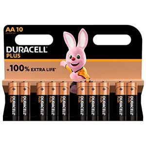 Duracell Plus AA Mignon Alkaline Batteries, 1.5 V, LR6, MN1500, Pack of 10