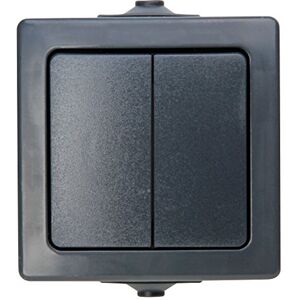 Kopp Nautic Series Switch, Surface-Mounted, for Wet Rooms, 250 V (10 A), IP44, Anthracite, 565515009, Charcoal