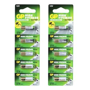 Batteries A27 12 V (27 A MN27 V27 A) 12 Volt, 10 Pieces (2 Packs of 5 Batteries) GP Batteries Long Life, High Performance, Extra Long