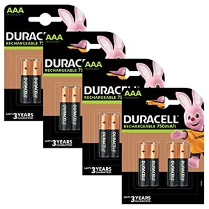 Duracell 750mAh AAA Size Rechargeable Batteries--Pack of 16