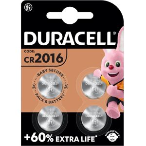 4 x Duracell CR2016 Batteries 3V Lithium Coin Cells DL2016