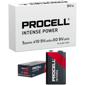 Duracell Procell Intense 9V 6LR61 PX1604 Batteries   Box of 50