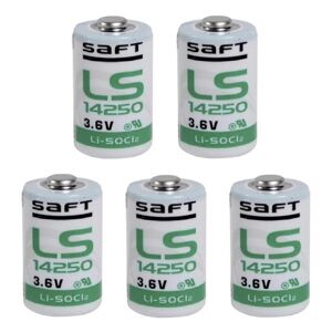 5 x Saft LS14250 3.6v 1/2AA Size Lithium Batteries 1.2Ah 1200mAh