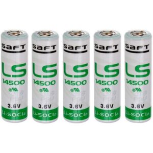 5 x Saft LS14500 AA 3.6V Lithium Batteries LiSOCl2 2600mAh 2.6Ah