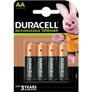 Duracell Rechargeable AA Batteries NiMH 1300mAh HR6 DC1500 4 Pack