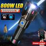 SHEIN 8000000LM Super Powerful Flashlight 800W Rechargeable Torch Light 3500 Meters High Power LED Flashlights Waterptoof Lantern Black Flashlight - No Batteries,Flashlight-18650 Battery,Flashlight-26650 Battery