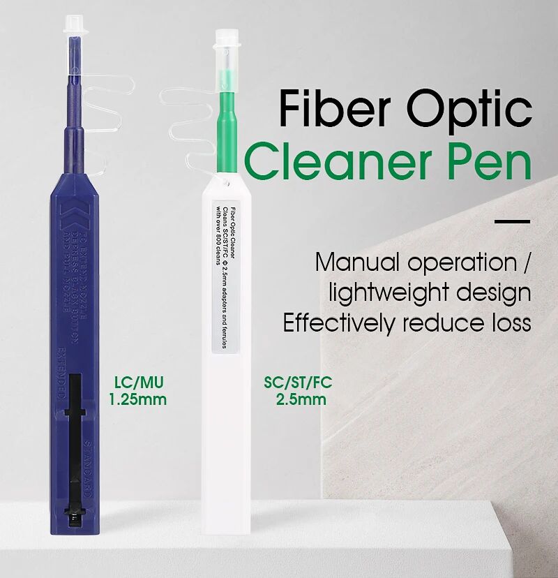 2PCS/Lot FTTH Optical Fiber Pen Tool 2.5mm LC MU 1.25mm SC FC ST LC Connector Optical Smart Cleaner