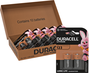 Duracell Lithium DL123 CR123A Batteries   10 Pack