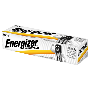 Energizer Industrial 9V PP3 6LR61 Batteries   Box of 12