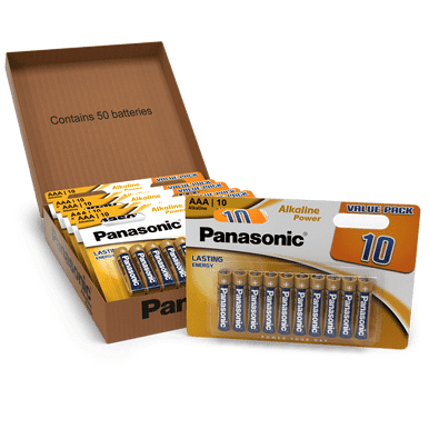 Panasonic Alkaline Power (Bronze) AAA LR03 Batteries   50 Pack