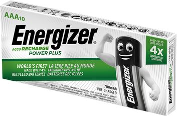 Energizer Power Plus AAA HR03 700mAh Pre-charged Rechargeable Batteries   10 Pack