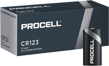 Duracell Procell CR123A Batteries   Box of 10