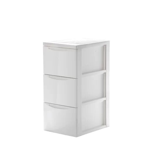 IRIS Plastic Organiser box IRIS Colour: Off-White  - Size: 67cm H X 29cm W X 39cm D