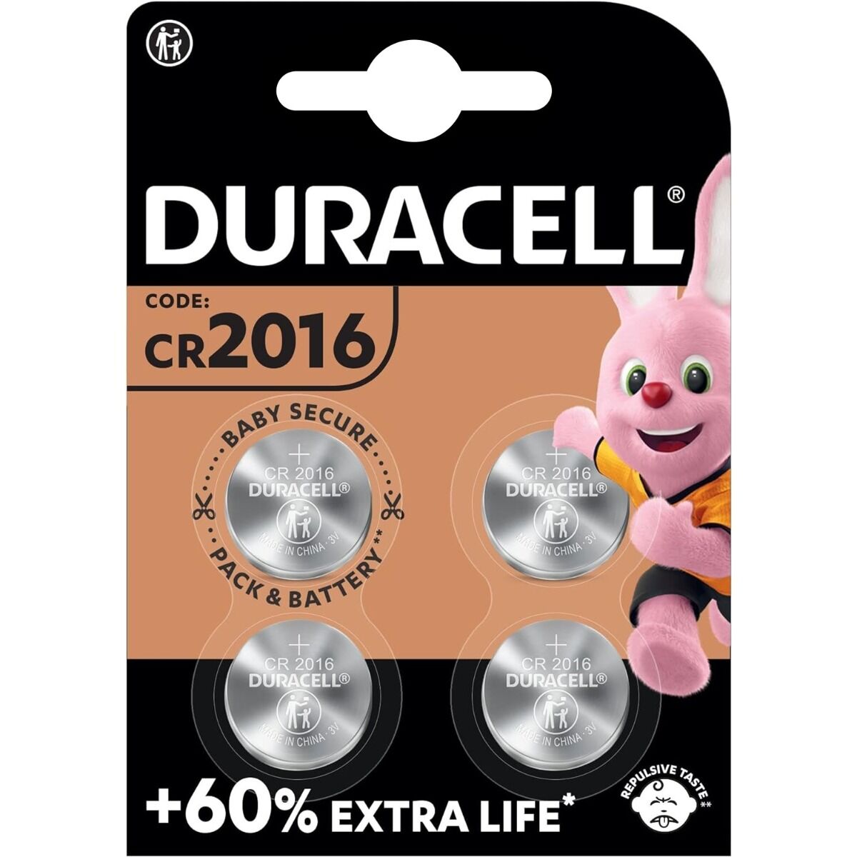 4 x Duracell CR2016 Batteries 3V Lithium Coin Cells DL2016
