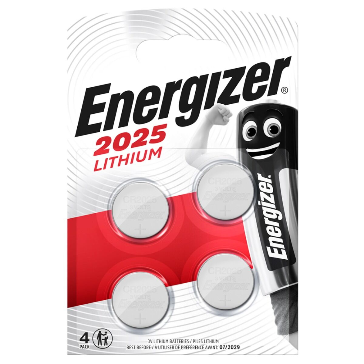 Energizer CR2025 Lithium Batteries 4-Pack