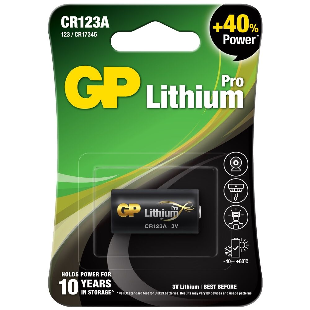 GP Batteries GP CR123A Pro Lithium Battery 3V GPCR123A Batteries