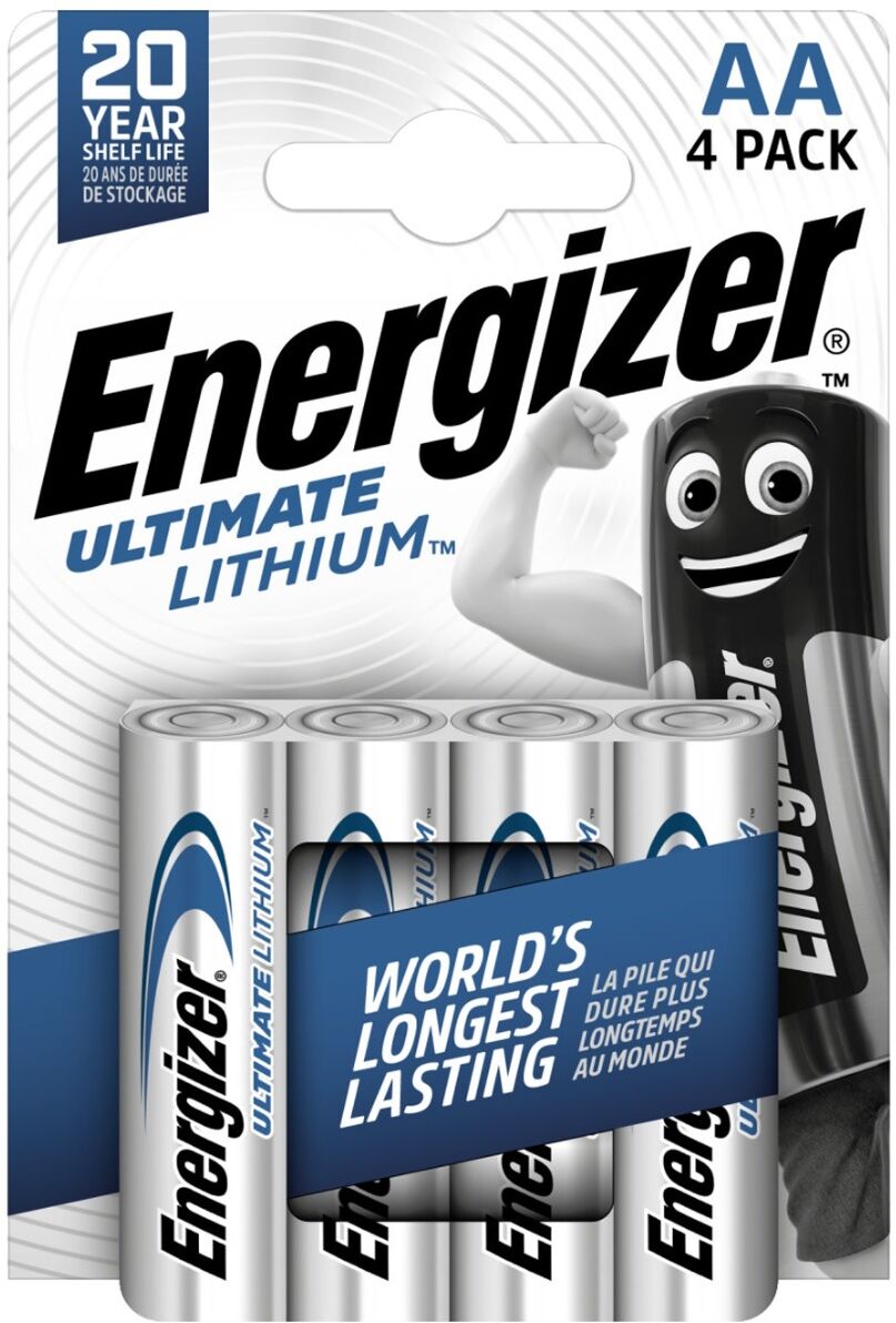 Energizer Ultimate Lithium AA Batteries L91 1.5V Pack of 4