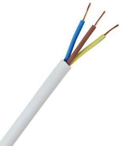 Zexum 4mm 3 Core White Cable Flexible 3183Y - 5 Meter