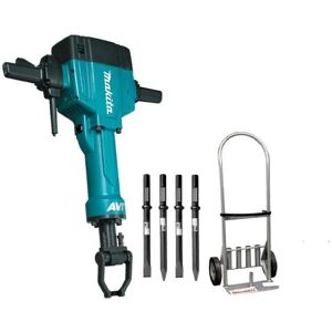 Makita 15 Amp 1-1/8 in. Hex Corded 70 lb. AVT Breaker Hammer with Anti-Vibration Technology, Cart and (4) Bits