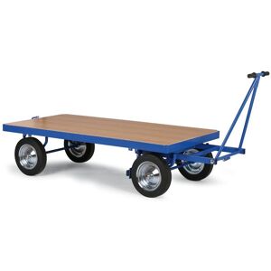 B2B Partner Plattformwagen mit Deichsel, ohne Bordwände, 1000x2000 mm, 1500 kg, Vollgummiräder