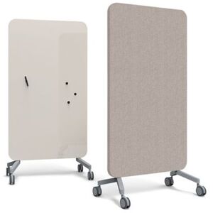 Whiteboard glas Mood Textile Mobile, beige/brun, BxH 1000x1960 mm