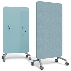 Whiteboard glas Mood Textile Mobile, blå, BxH 1000x1960 mm