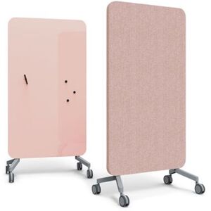 Whiteboard glas Mood Textile Mobile, rosa, BxH 1000x1960 mm