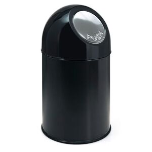 Affaldsspand PUSH, 33 l, stålplade, sort, højde 570 mm, uden inderspan