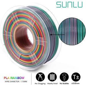 SUNLU Stallu-Filament arc-en-ciel PLA pour imprimante 3D  impression couleur etendue  1.75mm  1kg  1.75mm